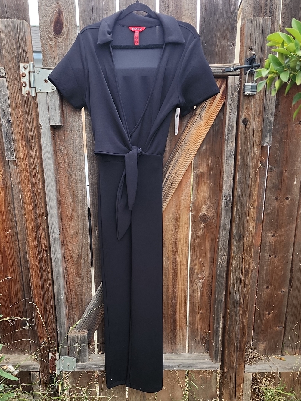 New SPANX Air Essentials Collard Tie-Waist Jumpsuit, NWT